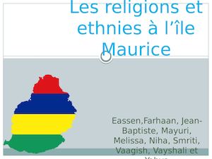 Les ethnies et religions à l'Ile Maurice