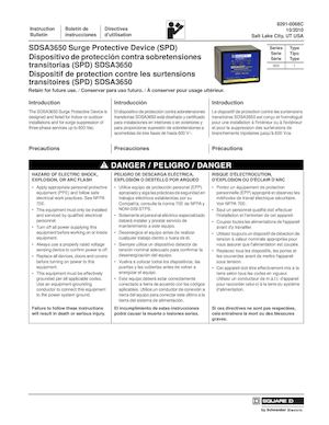 Supresor De Picos - Square D   Modelo (SDSA3650).