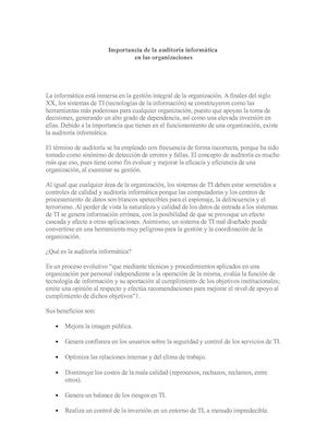 Caso De Estudio De Auditoria Informatica