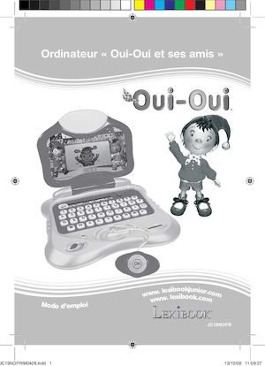 Manuel d'Utilisation Ordi Oui Oui Jc19nofr
