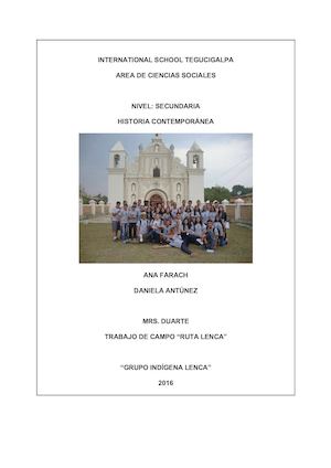 Trabajo De Campo Ruta Lenca 2016 Ana Farach & Daniela Antúnez