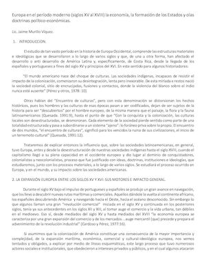 Europa En El Período Moderno