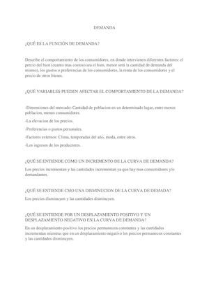Funcion De Demanda