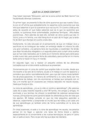 Trabajo "La Zona De Confort"