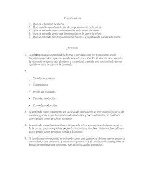 Función Oferta