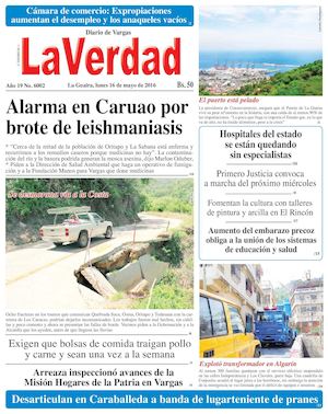 La Guaira, lunes 16 de mayo de 2016 Año 19 Noº 6002