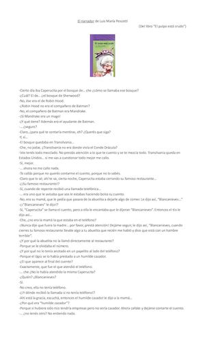 Cuento: "El Narrador" de Luis María Pescetti