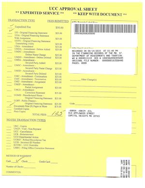 Original UCC-1 Filing