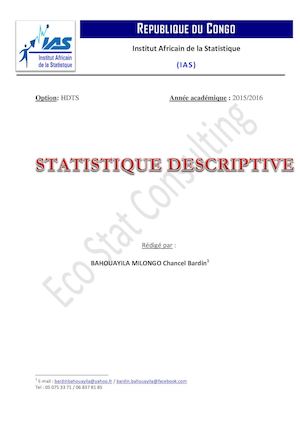 Cours Statistique Descriptive