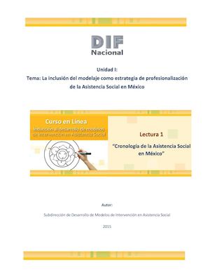 U1 L1 Cronología De La Asistencia Social