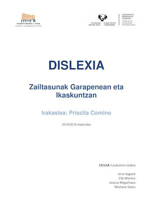 Dislexia Laukolore Taldea
