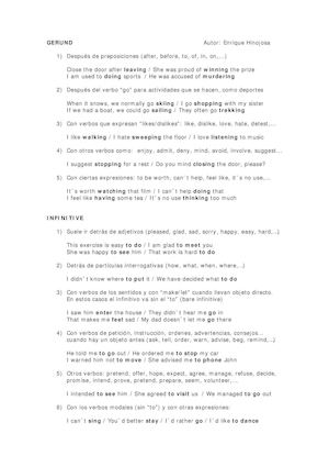 Gerund Infinitive