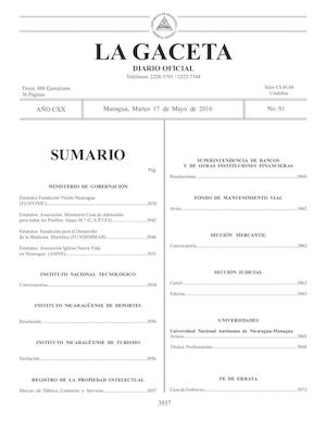 Gaceta No 91 Martes 17 De Mayo De 2016