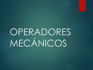 operadores mecanicos