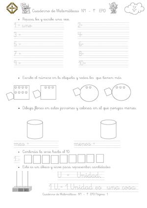 Matematicas Nº 1 1º Epo Pag 1 A 15