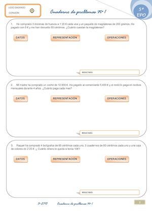 Cuaderno Problemas 5º Epo Nº 1