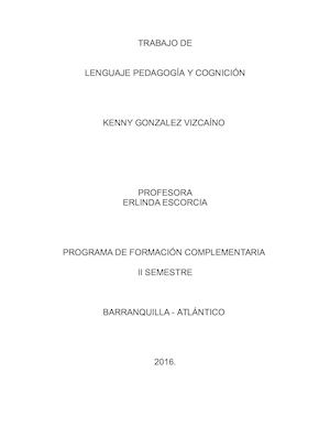 PEDAGOGÍA Y COGNICIÓN
