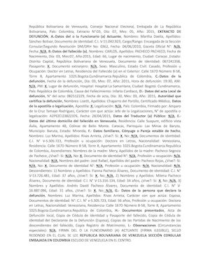 Acta De Defuncion De Carlos Pacheco