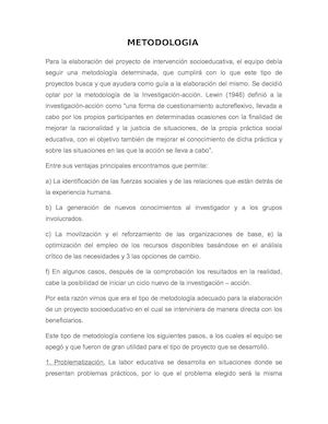 8 Metodologia