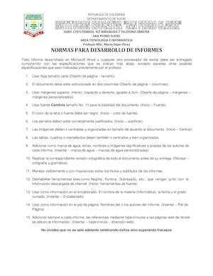 Normas Para Informe