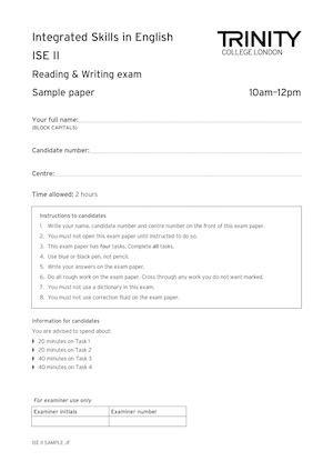 Ise Ii Sample Paper 3 (With Answers)