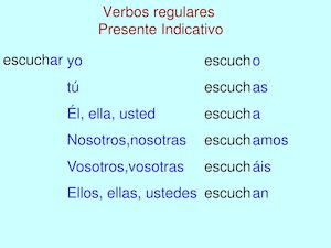 Presente De Indicativo Verbos Regulares