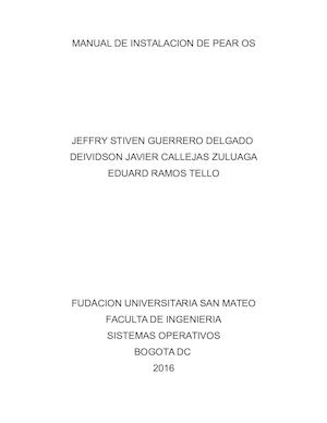 Manual De Instalacion De Pear Os
