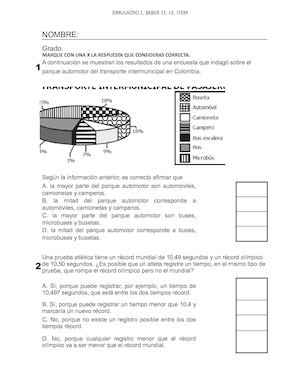 Simulacro 1 Saber 11 1ra Sesion