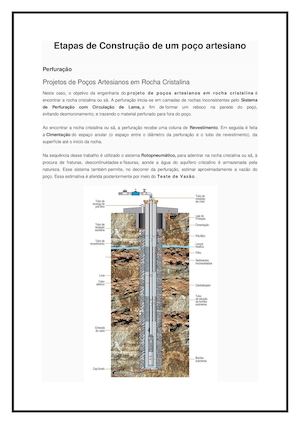 Etapas De Construção De Um Poço Artesiano