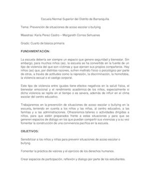 Actividades Para Prevenir El Bullying