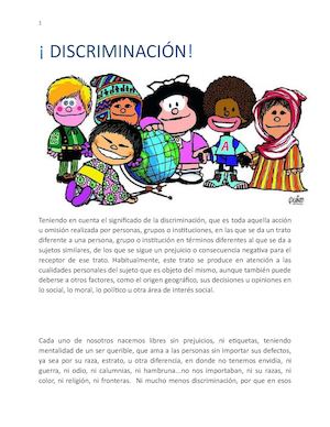 DISCRIMINACIÓN ¿FALTA DE EDUCACIÓN O DE CULTURA?