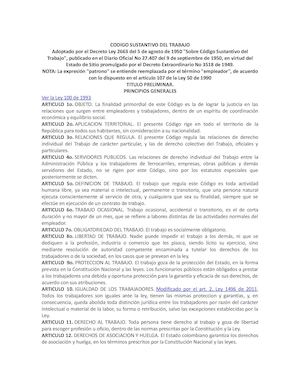 Codigo Sustantivo Del Trabajo