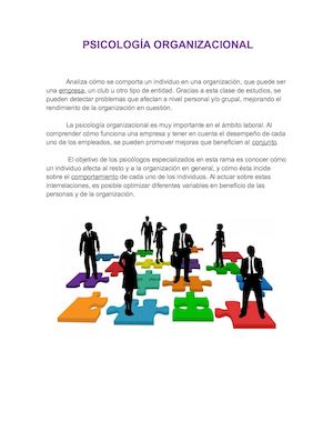 Psicología Organizacional