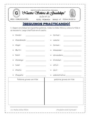 PALABRAS GRAVES -CLASE