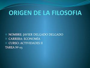 ORIGEN DE LA FILOSOFIA