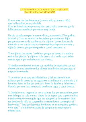 la historia de unos niños en una montaña