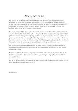 ÅLdersgräns På Bio