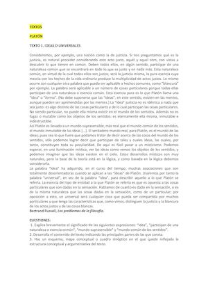 Textos Filosofía Platon Para Trabajar
