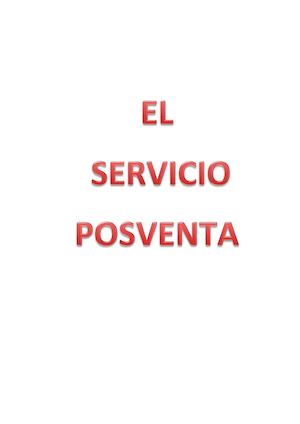 Tema 9 El Servicio Posventa