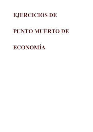 Problemas De Punto Muerto