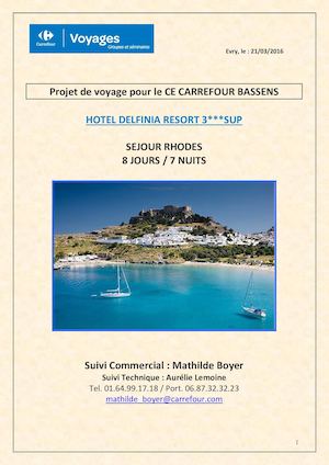 Sejour Rhodes Hotel Delfinia 2017 Carrefour Voyages