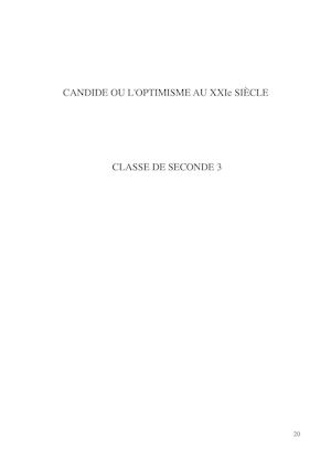 Candide ou L'optimisme au XXIe Siècle : 2de3
