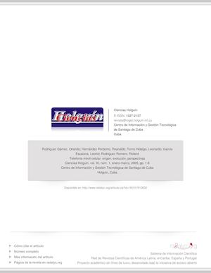 Telefonía Móvil Celular Origen, Evolución, Perspectivas