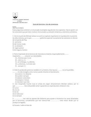 Guía De Conectores Enseñanza Media