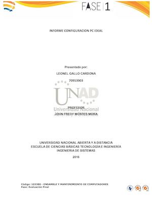 Fase 1 Configuracion Pc Ideal