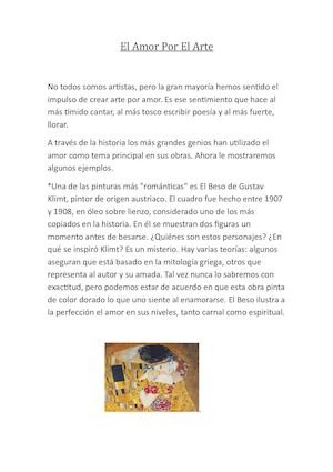 El Amor Por El Arte