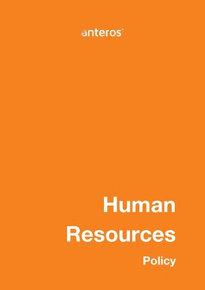 Anteros - Human Resources Policy