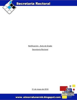 Notificación - Acto de grado por Secretaría
