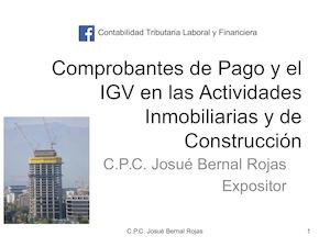 Cp Y El Igv Inmboliarias Y Contratos De Construccion