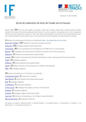 10 ans de traduction arabe/français